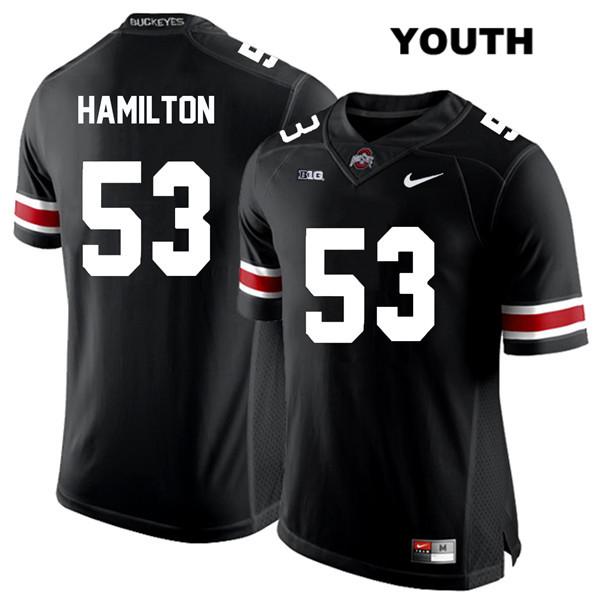 Ohio State Buckeyes Youth Davon Hamilton #53 White Number Black Authentic Nike College NCAA Stitched Football Jersey UN19J42WB
